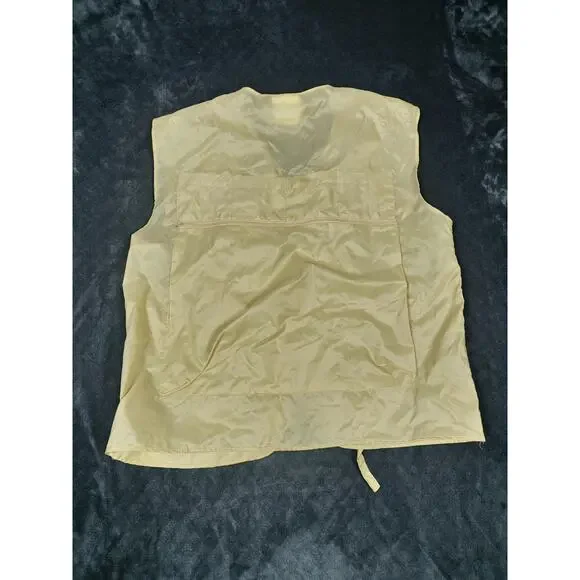 David Vest Mens Medium Khaki Utility Fishing Photo Travel Multi Pocket Zip Field - Picture 3 of 5